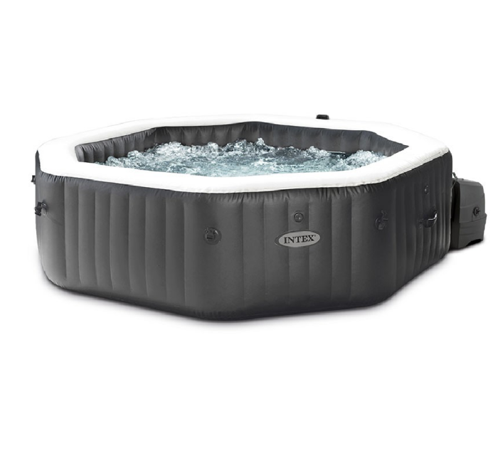 Spa Gonflable – INTEX – Carbone 4 places + Couverture Thermique – DESTOCKAGE – Image 1