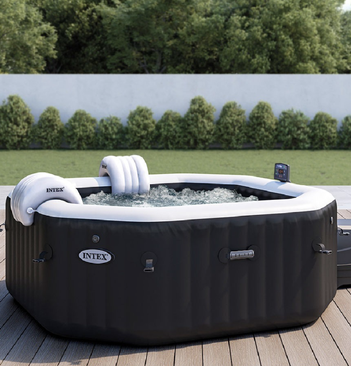 Spa Gonflable – INTEX – Carbone 4 places + Couverture Thermique – DESTOCKAGE – Image 5