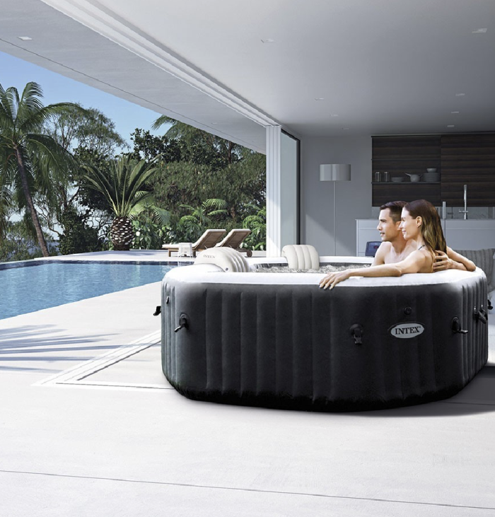 Spa Gonflable – INTEX – Carbone 4 places + Couverture Thermique – DESTOCKAGE – Image 4